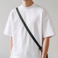 Camiseta De Cuello Redondo Para Hombre Small Neck T-shirts 350gsm Algodón Color Sólido Casual Verano Otoño Manga Corta Cuidado Fácil - details 8