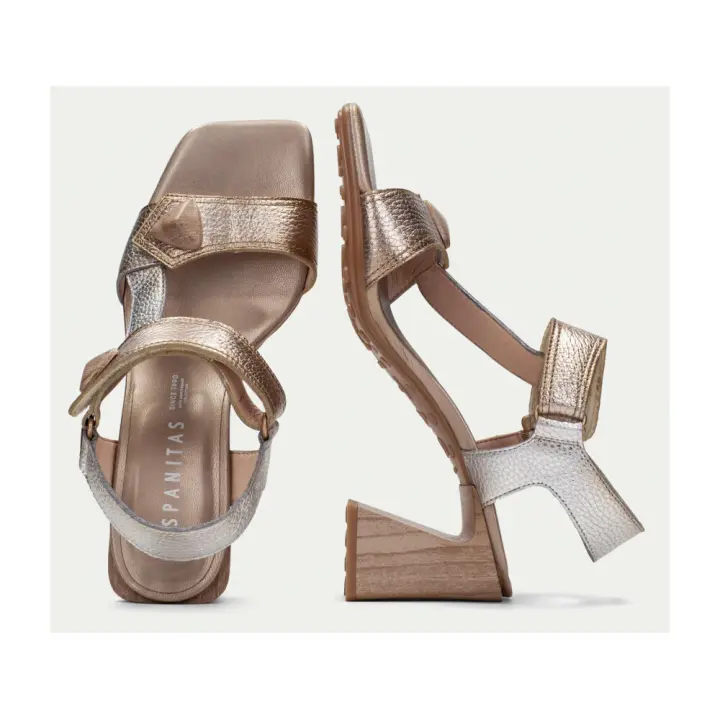 Shoes Sandalia marca Hispanitas para mujer en color metal - 1