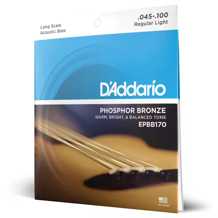 D'Addario EPBB170 Phosphor Bronze Acoustic Bass Strings, Long Scale, 45-100. Code. EPBB170 - 1