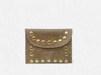 Monedero,Cartera, Tarjetero de Cuero Para Mujer con tachuelas Metálico de Piel cuero, Detalles Brillantes,¡Diseño con detalles punk/rock,El Accesorio Más COOL,Bling del 2025!" - details 4