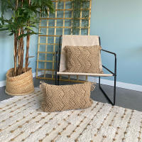 MEVAK LIVING Funda de Cojín de Macramé con Fibra de Yute 100% Natural - Modelo Yura Petite - details 1