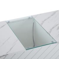 Mesa de Centro Blanca 100x50x35 cm, exterior de Mármol, iluminación LED, Elementos de Cristal Y 2 cartones-Capacidad de carga Hasta 20 kg, Modern Diseño - details 8