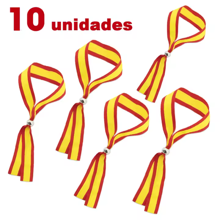 Pack de pulseras ajustable bandera España, mujer y hombre. Regalo. Imagina - 1