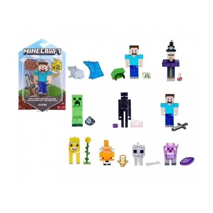 Minecraft Figura articulada de juguete con cubos de papel para construir de Mattel - 1