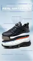 Zapatos De Seguridad Para Hombre Con Botón Giratorio Indestructibles Tamaño De Punta De Acero Antipinchazos Y Antideslizantes - details 4
