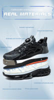 Zapatos De Seguridad Para Hombre Con Botón Giratorio Indestructibles Tamaño De Punta De Acero Antipinchazos Y Antideslizantes - details 4
