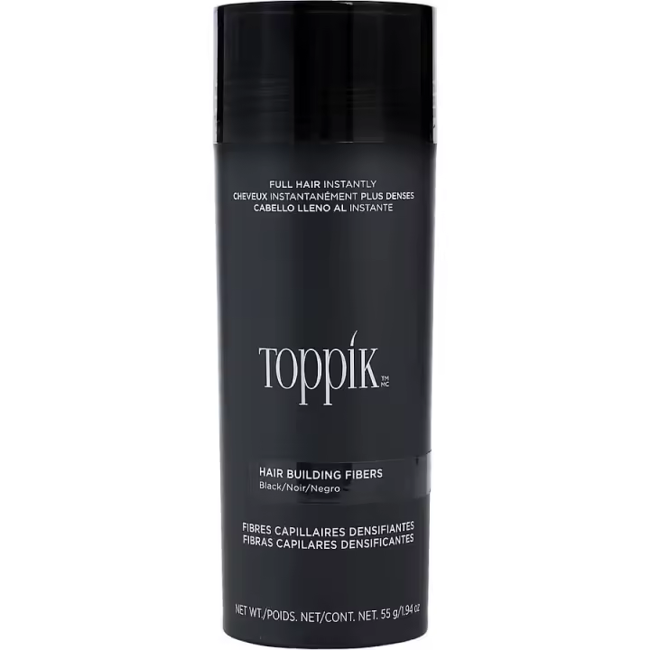 Toppik - Fibras capilares Hair Building Fibers Black 55 gr de queratina natural para mayor densidad y volumen instantáneo, resistente al viento, lluvia y sudor - 1