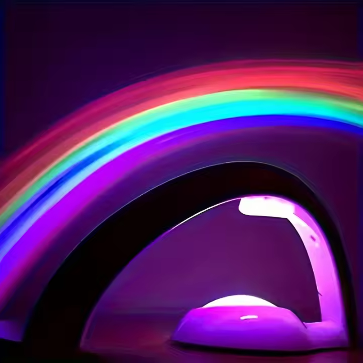 Proyector De Luz LED De Diseño Moderno Luz De Noche Arcoíris Para Dormitorio Incluye Bombillas Material Plástico Requiere Pilas AA - 1