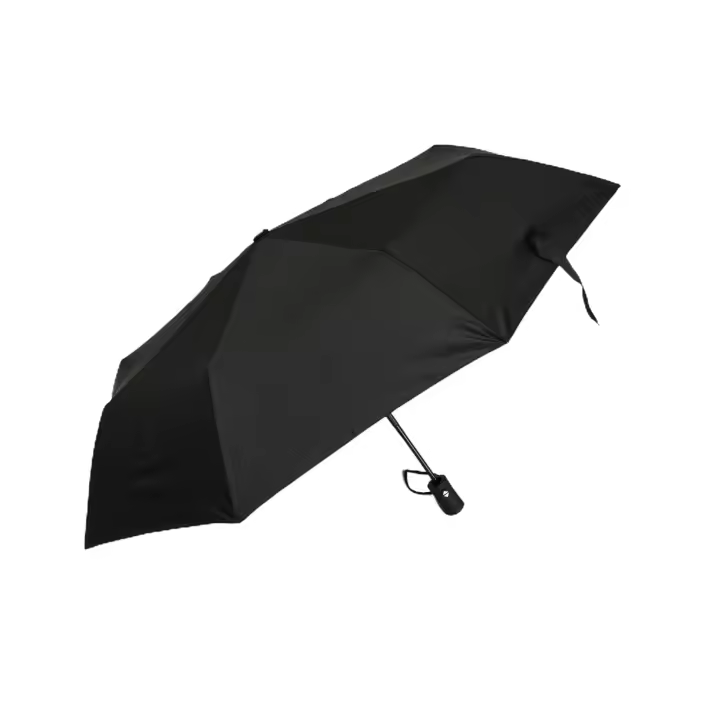 Meishida-Paraguas Negro Automático 60cm: Anti-viento, Ideal para Viajes, Ligero y Compacto - 1