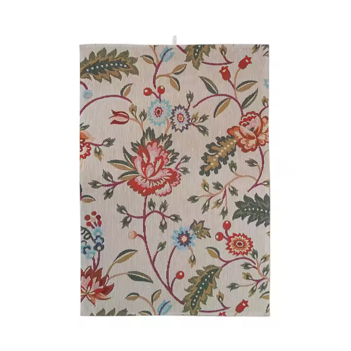 Lafábricadelastelas- Gobelino Jacquard, tela por metros flores diversas, vintage .Tapicería, resistente, opaco, de calidad, cortinas, cojines, colchas, bolsos. - 1