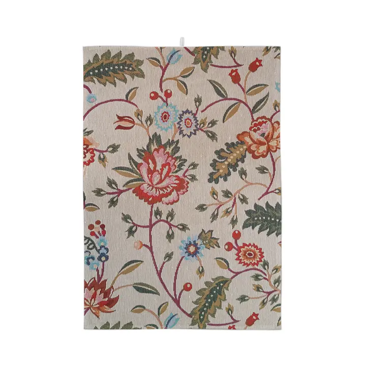 Lafábricadelastelas- Gobelino Jacquard, tela por metros flores diversas, vintage .Tapicería, resistente, opaco, de calidad, cortinas, cojines, colchas, bolsos. - 1