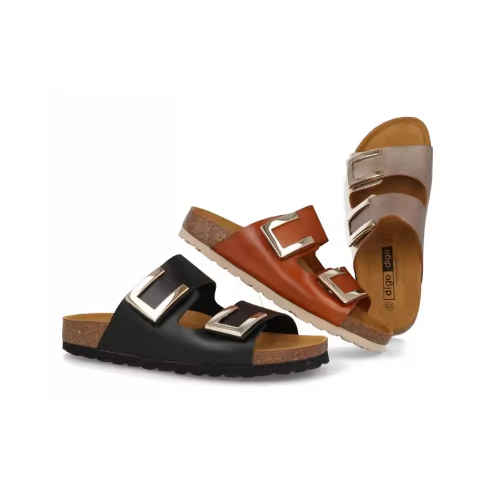 4405 - DIGO DIGO SANDALIAS DE BIO   COLORES : CUERO , NEGRO , ORO  TALLAS : 35 AL 41  CORTE EXTERIOR : PIEL  FORRO INTERIOR : PIEL  PLANTILLA : PIEL / BIO / GEL  ALTURA TACÓN / CUÑA : 2 CM.  PISO : SINTÉTICO / BIO - 1