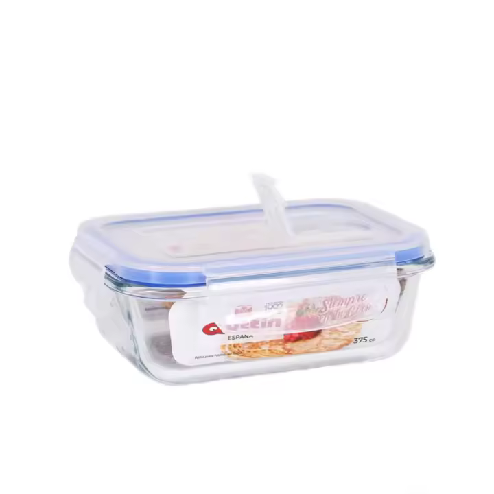 HOGARISIMO Tupper Taper Hermético de Cristal: Almacenamiento Perfecto para tus Alimentos – Resistente, Apto para Microondas,Este elegante y funcional recipiente es perfecto para mantener tus comidas frescas y seguras. Fabricado con cristal alta calidad - 1