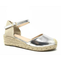 Sandalia Cuña de Mujer, Alpargatas Dorados, platas, Casual, Modernas suela Esparto, Tacón Bajo, Primavera Verano 2024 - details 3