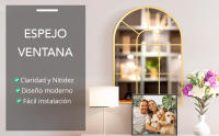Espejo de Pared Decorativo - Diseño de Ventana de Arco con Marco Dorado - Estilo Moderno y Elegante para Salón, Dormitorio o Entrada - details 0