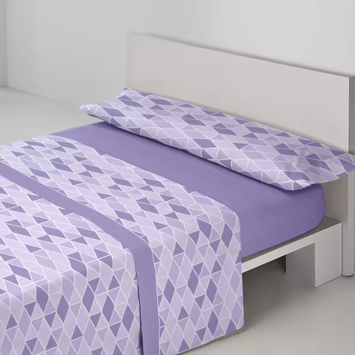 Sedalinne - Juego de Sabanas Termicas Sena 3 Piezas - Cama 90x190 cm - Tejido Térmico Pirineo Suave - Incluye Bajera Ajustable, Encimera y Funda de Almohada - Sábanas de Invierno - Morado - 1