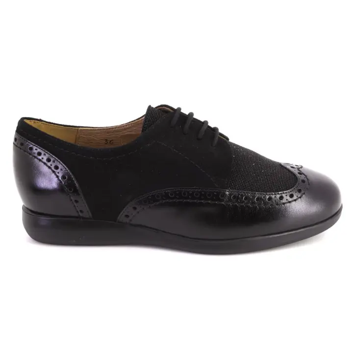 PIESANTO 235540 Zapatos con cordones de mujer negro PIEL 624 - 1