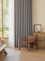 Cortina De Suelto Color Sólido Gris Negro Para Minimalista 1 Panel De Poliéster Para Darkening El Hogar Para Dormitorio Sala De Estar Balcon - details 5