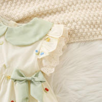 Vestido De Princesa Para Bebés Verano Vestido A-Line Con Encaje Y Bordado De Flor Vestido De Niña Dulce Sin Mangas Largo De Rodilla Algodón Y Poliéster Talla True Fit - details 3