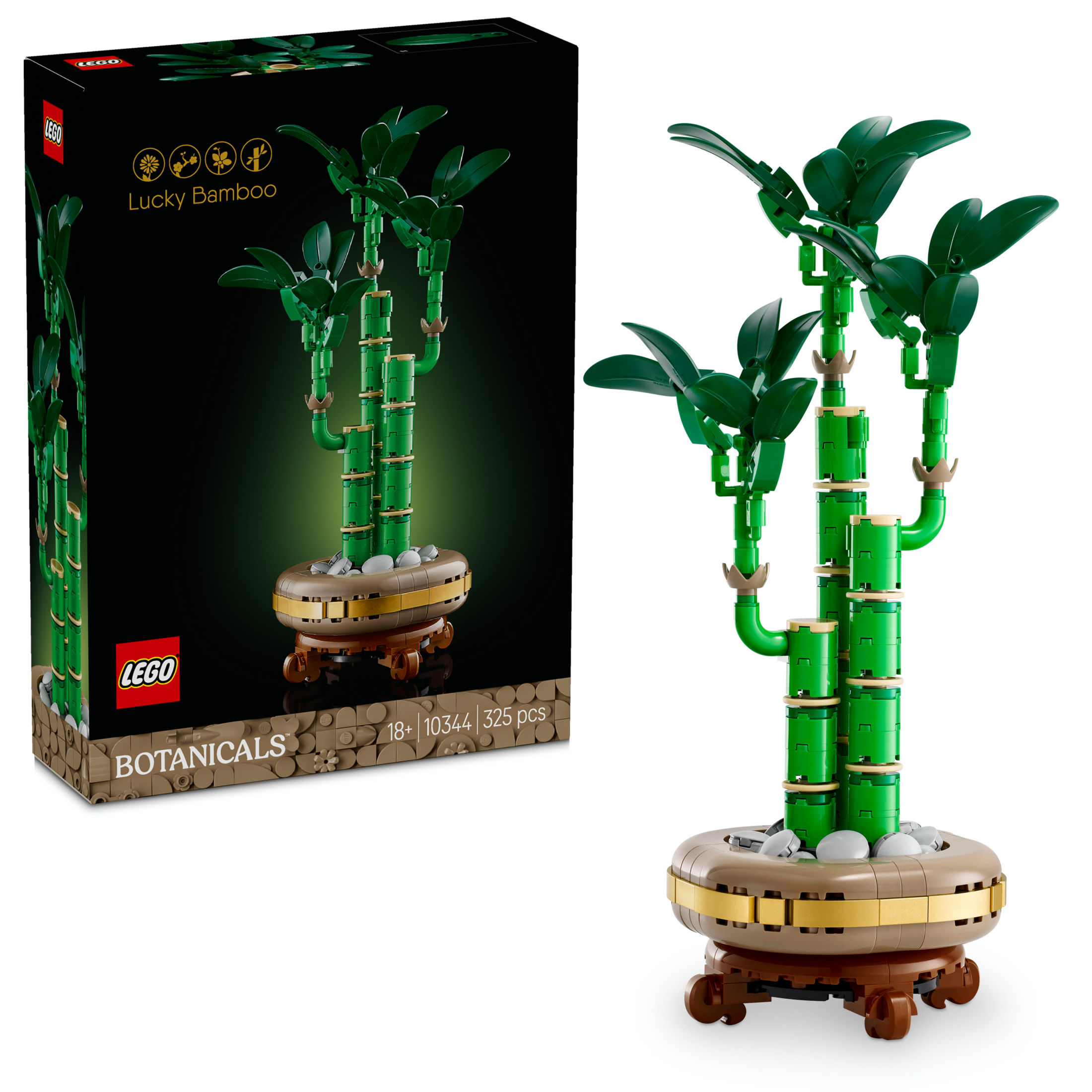 LEGO 10344 Botanical Bambú de la Suerte, Planta Artificial de Interior, Decoración del Hogar y Oficina, Maqueta para Construir para Adultos, Regalo para Mujeres, Esposas y Pareja, Colección Botánica