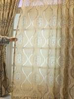 Cortinas Perforadas European Curry Ocho Ondas Para Sala De Estar Y Dormitorio Blackout Decorativas Instalación En Techo - details 5