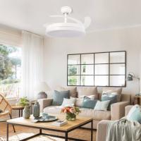 Lámpara Ventilador Led Motor DC con Mando a Distancia, Aspas Retráctiles, 6velocidades, 3 Temperaturas de Luz, Temporizador, Función Verano e Invierno - details 0