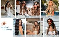 Pelucas Sintéticas Largas Ombre Rubio Platinado 26 Pulgadas Onduladas Para Mujeres Naturalista Middle Part Para Uso Diario Y Fiestas - details 12