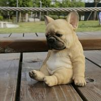 1pc Perro Bulldog Francés Dormido Estatua De Resina Para Jardín Decoración Duradera De Exterior Ornamento Animal Moderno - details 1