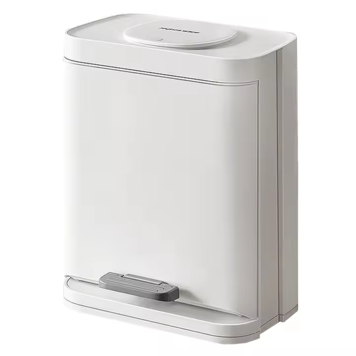 Cubo de basura de 15,9l con tapa y pedal de manos libres joybos - 1
