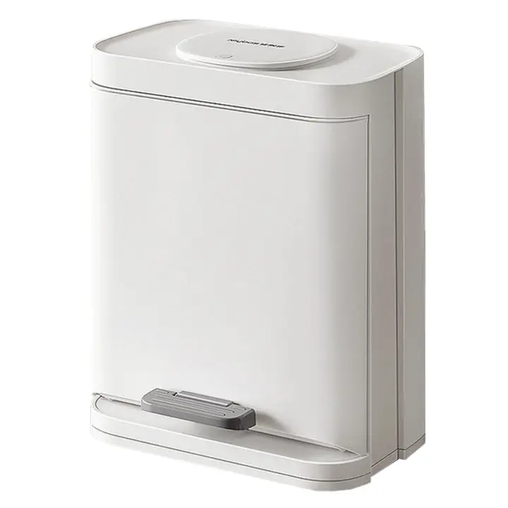 Cubo de basura de 15,9l con tapa y pedal de manos libres joybos - 1