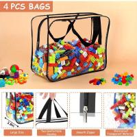 4pcs Bolsas De Almacenamiento Para Juguetes Grandes Bolsa De Viaje Impermeable Con Cierre De Cremallera Y Transparente Para Bloques De Construcción Y Rompecabezas - details 5
