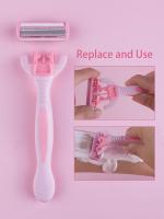 Cepillo De Afeitar Manual Para Hombres Y Mujeres Con 12 Hojas Intercambiables Acero Inoxidable De 6 Capas Cabeza De Afeitar - details 0