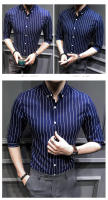Camisa Para Hombre 2023 Moda Coreana Ajustada Media Manga Casual Talla Grande Negocios Formales Chemise Homme 5XL Cierre Único Estilo Clásico - details 11