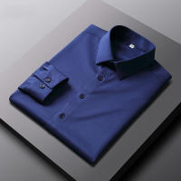 Camisa Larga Para Hombre Casual Y Moda Color Sólido No Hierro Y Resistente a Arrugas Top De Negocios Estilo Turn-down Collar - details 11