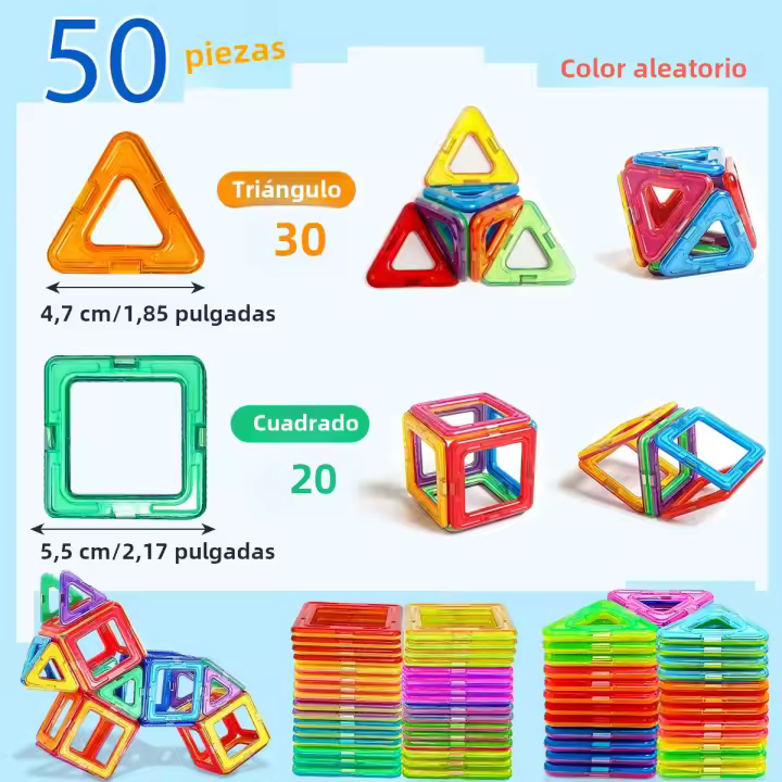 Bloques Magnéticos De Construcción Para Niños Juguetes Educativos Rompecabezas Regalos Para Cumpleaños Y Navidad Adecuados Para Edades 4-12 - 1