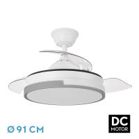 Ventilador fabrilamp modelo Papiro motor DC 59w 3aspas 91diametro 6980lumens 3000-4000-6000k Remot+mem+tempo - details 3