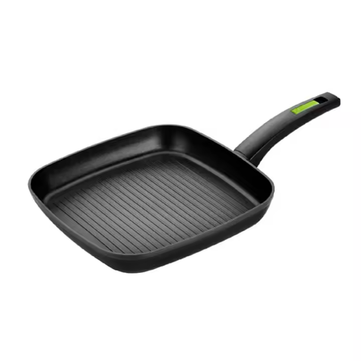 Monix Green - sartén parrilla Grill antiadherente con rayas de aluminio forjado de 28 cm Sartenes de fuego inducción, gas, vitro - 1
