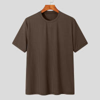 Camiseta De Verano Para Hombre Lujo Ligero Suéter De Lana Estilo Coreano Cuello Redondo Manga Larga Color Sólido Suave Básico Popular - details 14