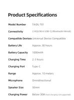 Auriculares Inalámbricos Profesionales TAIDU T01 Con Micrófono 2.4G Bluetooth Y Cable 50mm Para Gaming En PC Laptop Y Móvil - details 11