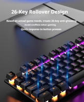 Teclado De Juego EWEADN Con Cable Silencioso 104 Teclas Tamaño Completo Retroiluminado LED Arco Iris Para Windows Laptop PC - details 3