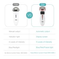 Con Pantalla Máquina Facial para Eliminar Las Arrugas Masajeador Ultrasonidos RF EMS LED Rejuvenecimiento Antienvejecimiento Cuello Barbilla Cara Regenerador Therapy en Casa Regalar Mujer Radiofrecuencia - details 7