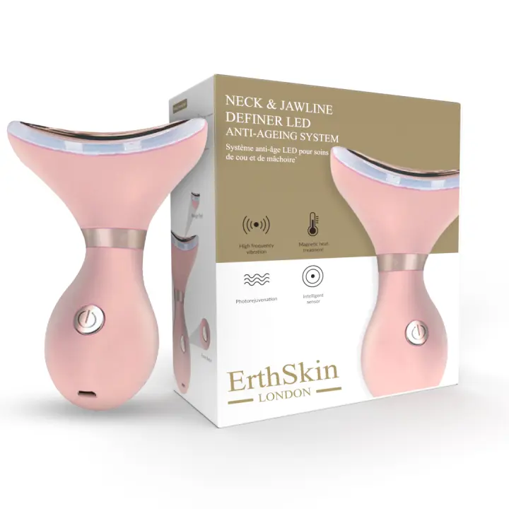 ErthSkin London Sistema antienvejecimiento LED para definir el cuello y la mandíbula (color rosa) - 1