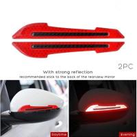 2pcs/set Pegatinas Reflectantes Para Espejo Retrovisor De Coche Advertencia De Seguridad Decoración De Bandas Reflectantes Para Espejo Retrovisor - details 2