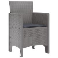 Silla de Jardín vidaXL Juego de 2 Gris Claro, Antracita Polipropileno - details 2