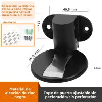 Parador De Puerta Magnético De Aleación De Zinc Sin Perforar Ajustable En Altura Soporte De Puerta Anticolisión Obrero Oculto Herramienta De Puerta Multicolor - details 11