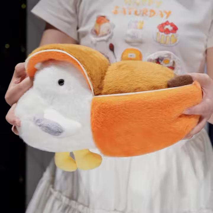 Peluche Capibara Pelican Flip Pushie Doble Lado Muñeco Transformable 2-en-1 Regalo De Cumpleaños Kawaii Almohada Giratoria - 1