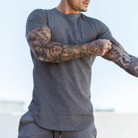 Camiseta De Algodón Para Hombre Deportiva Transpirable Camiseta De Verano Para Gimnasio Manga Corta Estilo Casual Camiseta Ajustada - details 7