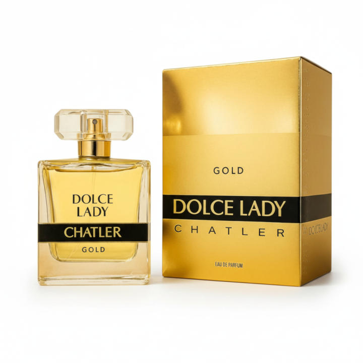 Perfume femenino **Dolce Lady Gold Eau de Parfum de Chatler**, fragancia elegante y sofisticada, con un aroma suave y femenino, ideal para el uso diario u ocasiones especiales. Presentado en frasco original con estuche. 🚚 Envíos a España 24/48 horas.