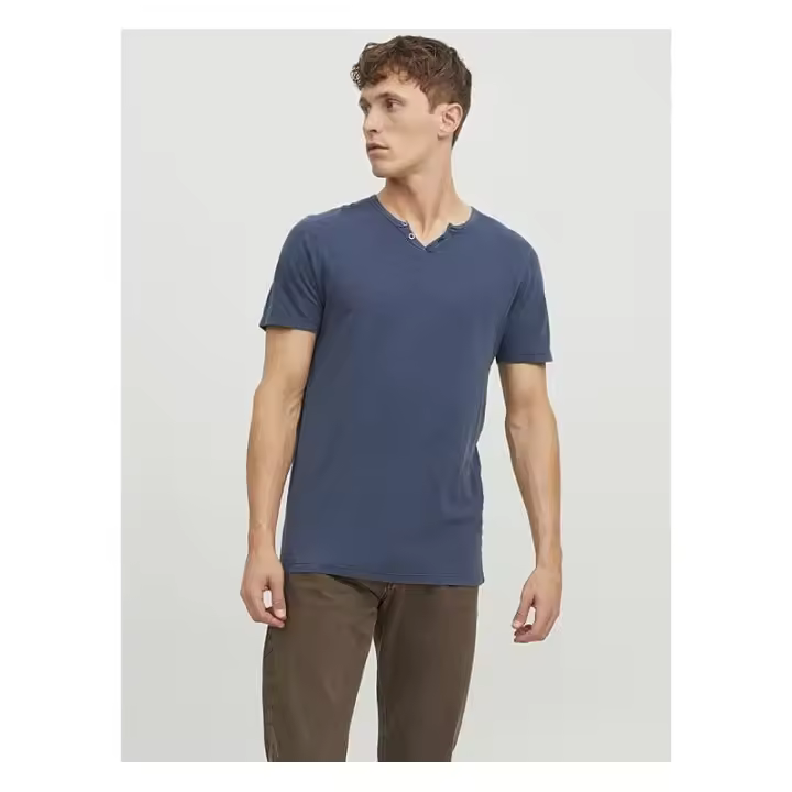 Jack&Jones - Camiseta para Hombre - Azul - Cuello Dividido - 1