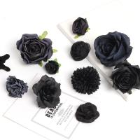 2/5/10Pcs Cabezas De Flores Artificiales Negras Para Decoración De Boda Y Habitaciones Arreglo Floral Falso Para Wreath DIY Y Regalos - details 0